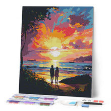 Charger l'image dans la galerie, Broderie Diamant - Couple et coucher de soleil coloré