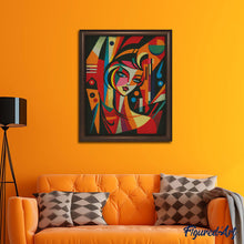Charger l'image dans la galerie, Broderie Diamant - Femme abstraite style Picasso 40x50cm toile tendue sur châssis