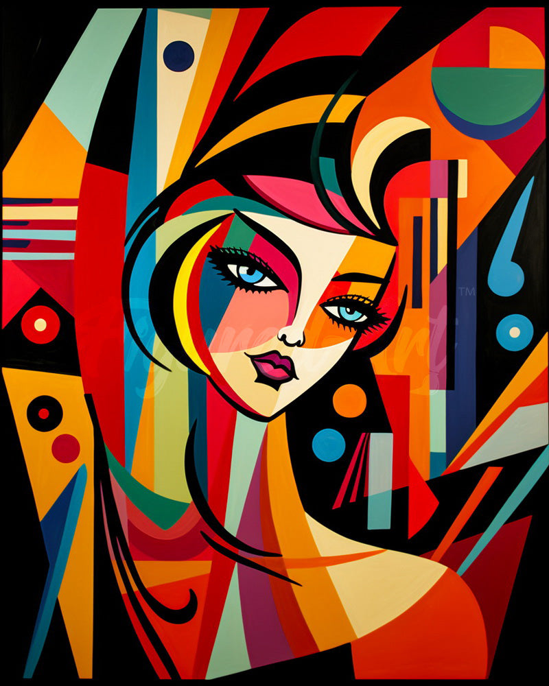 Diamond Painting - Broderie Diamant - Femme abstraite style Picasso 40x50cm toile tendue sur châssis