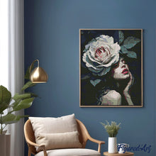 Charger l'image dans la galerie, Broderie Diamant - Femme à la Rose