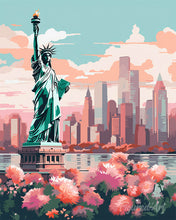 Charger l'image dans la galerie, Diamond Painting - Broderie Diamant - New York en fleurs 40x50cm toile tendue sur châssis