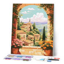 Charger l'image dans la galerie, Broderie Diamant - Toscane en fleurs 40x50cm toile tendue sur châssis