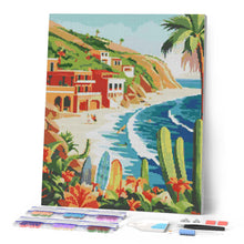 Charger l'image dans la galerie, Broderie Diamant - Surf côtier 40x50cm toile tendue sur châssis