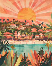 Charger l'image dans la galerie, Diamond Painting - Broderie Diamant - Lever de soleil à Bali 40x50cm toile tendue sur châssis
