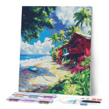 Charger l'image dans la galerie, Broderie Diamant - Village de surf 40x50cm toile tendue sur châssis