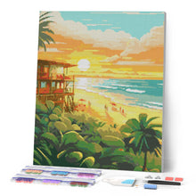 Charger l'image dans la galerie, Broderie Diamant - Club de plage au coucher du soleil