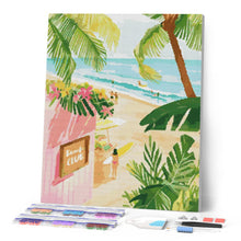 Charger l'image dans la galerie, Broderie Diamant - Club de la plage 40x50cm toile tendue sur châssis