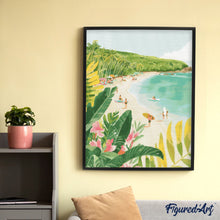 Charger l'image dans la galerie, Broderie Diamant - Paradis du surf 40x50cm toile tendue sur châssis
