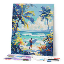 Charger l'image dans la galerie, Broderie Diamant - Journée ensoleillée à la plage 40x50cm toile tendue sur châssis