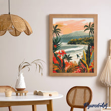 Charger l'image dans la galerie, Broderie Diamant - Plage tropicale 40x50cm toile tendue sur châssis
