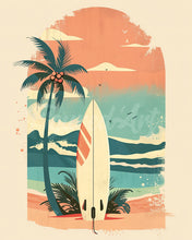 Charger l&#39;image dans la galerie, Diamond Painting - Broderie Diamant - Planche de surf sur la plage 40x50cm toile tendue sur châssis