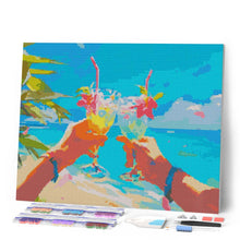 Charger l'image dans la galerie, Broderie Diamant - Toast de plage 40x50cm toile tendue sur châssis