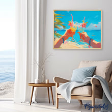 Charger l'image dans la galerie, Broderie Diamant - Toast de plage 40x50cm toile tendue sur châssis