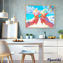 Charger l'image dans la galerie, Broderie Diamant - Glace en bord de mer 40x50cm toile tendue sur châssis