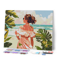 Charger l'image dans la galerie, Broderie Diamant - Jolie fille au bord de la mer