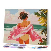 Charger l'image dans la galerie, Broderie Diamant - Profitez de la plage 40x50cm toile tendue sur châssis