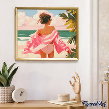 Charger l'image dans la galerie, Broderie Diamant - Profitez de la plage 40x50cm toile tendue sur châssis