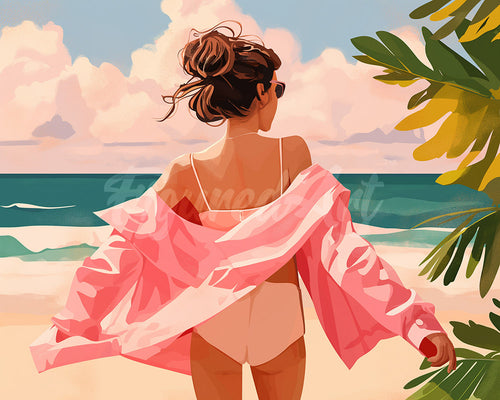 Diamond Painting - Broderie Diamant - Profitez de la plage 40x50cm toile tendue sur châssis