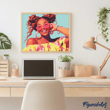 Charger l&#39;image dans la galerie, Broderie Diamant - Rire éclatant 40x50cm toile tendue sur châssis