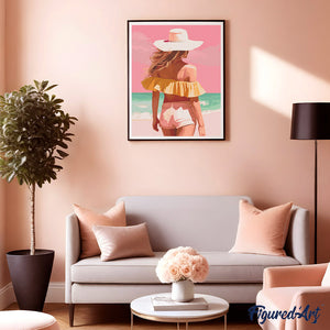 Broderie Diamant - Beauté au bord de la mer 40x50cm toile tendue sur châssis