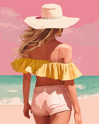 Diamond Painting - Broderie Diamant - Beauté au bord de la mer 40x50cm toile tendue sur châssis
