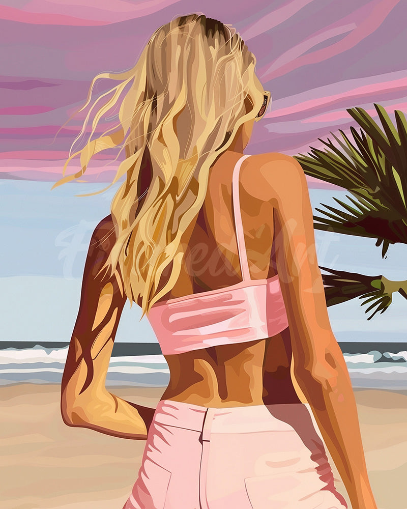 Diamond Painting - Broderie Diamant - Beauté au crépuscule 40x50cm toile tendue sur châssis