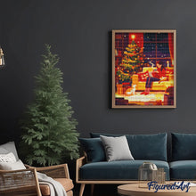 Charger l'image dans la galerie, Broderie Diamant - Soirée de Noël tranquille 40x50cm toile tendue sur châssis