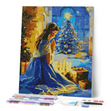 Charger l'image dans la galerie, Broderie Diamant - Prière de la Veillée de Noël 40x50cm toile tendue sur châssis
