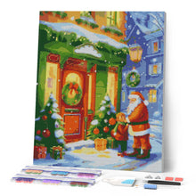 Charger l'image dans la galerie, Broderie Diamant - Rencontre avec le Père Noël 2 40x50cm toile tendue sur châssis
