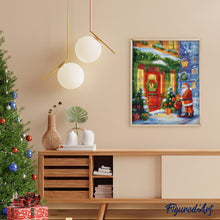Charger l'image dans la galerie, Broderie Diamant - Rencontre avec le Père Noël 2 40x50cm toile tendue sur châssis