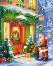 Charger l'image dans la galerie, Diamond Painting - Broderie Diamant - Rencontre avec le Père Noël 2 40x50cm toile tendue sur châssis