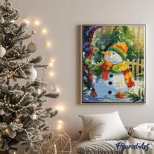 Charger l'image dans la galerie, Broderie Diamant - Bonhomme de Neige Joyeux 40x50cm toile tendue sur châssis