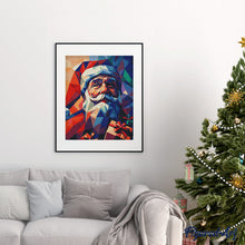 Charger l'image dans la galerie, Broderie Diamant - Père Noël en Polygones 40x50cm toile tendue sur châssis