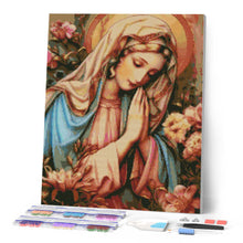 Charger l'image dans la galerie, Broderie Diamant - Sainte Vierge Marie 40x50cm toile tendue sur châssis