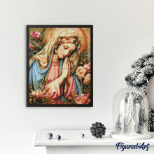 Charger l'image dans la galerie, Broderie Diamant - Sainte Vierge Marie 40x50cm toile tendue sur châssis