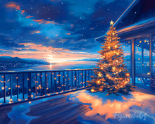 Charger l'image dans la galerie, Diamond Painting - Broderie Diamant - Terrasse de Noël Étincelante 40x50cm toile tendue sur châssis