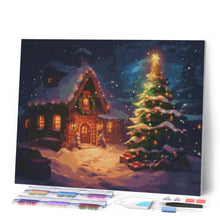 Charger l'image dans la galerie, Broderie Diamant - Cottage de Noël enneigé