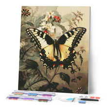 Charger l'image dans la galerie, Broderie Diamant - Machaon et Fleurs blanches