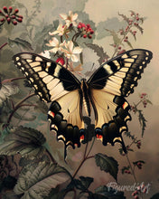 Charger l'image dans la galerie, Diamond Painting - Broderie Diamant - Machaon et Fleurs blanches
