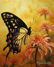 Charger l'image dans la galerie, Diamond Painting - Broderie Diamant - Machaon et Fleurs orangées
