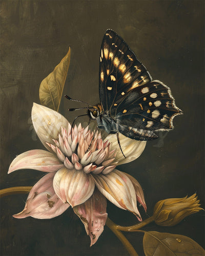 Diamond Painting - Broderie Diamant - Papillon Mormon et Fleur