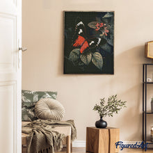 Charger l&#39;image dans la galerie, Broderie Diamant - Papillon Moneta Longwing et Feuillage