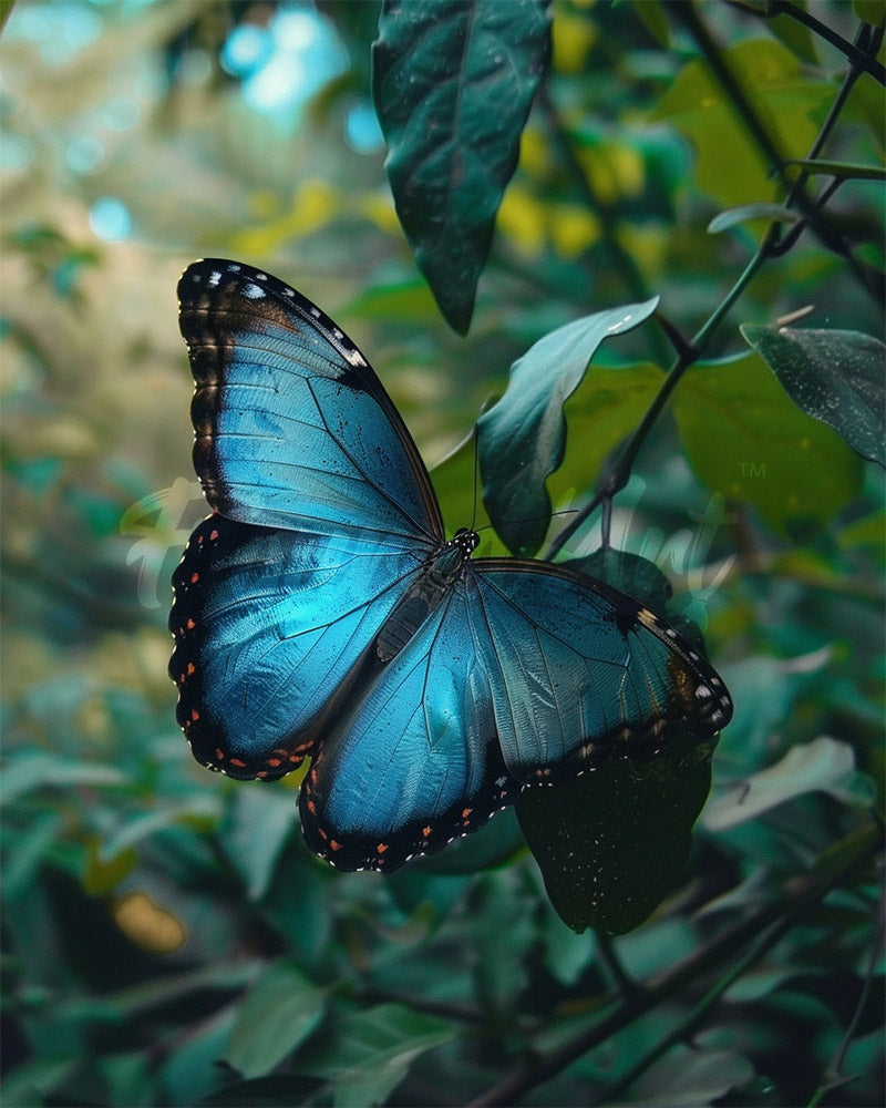 Diamond Painting - Broderie Diamant - Papillon Morpho Bleu