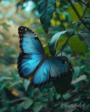 Charger l'image dans la galerie, Diamond Painting - Broderie Diamant - Papillon Morpho Bleu 40x50cm toile tendue sur châssis