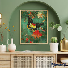 Charger l'image dans la galerie, Broderie Diamant - Papillon Troide Minos 40x50cm toile tendue sur châssis
