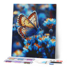 Charger l'image dans la galerie, Broderie Diamant - Papillons et Fleurs bleues