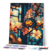 Charger l'image dans la galerie, Broderie Diamant - Papillon et Fleurs de Cerisiers