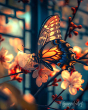 Charger l'image dans la galerie, Diamond Painting - Broderie Diamant - Papillon et Fleurs de Cerisiers