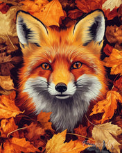 Charger l'image dans la galerie, Diamond Painting - Broderie Diamant - Renard dans les feuilles d'Automne 40x50cm toile tendue sur châssis