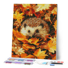 Charger l'image dans la galerie, Broderie Diamant - Hérisson dans les feuilles d'Automne